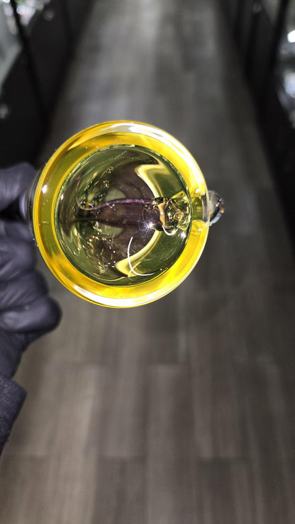 The Glass Mechanic - Citrine & Gold Amethyst Encased Opal Sake Bottle