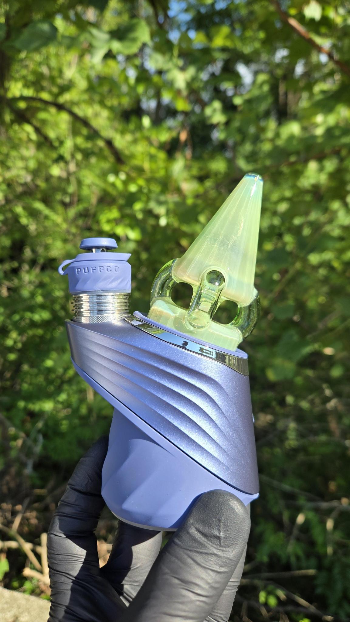 Sleeps - Green Energy Over White Satin Faceted Opal Dry Puffco Peak/Pro Attachment