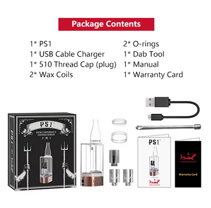 Hamilton Devices - PS1 Double Concentrate & Cartridge Bubbler 2-in-1 Vaporizer Battery Mod