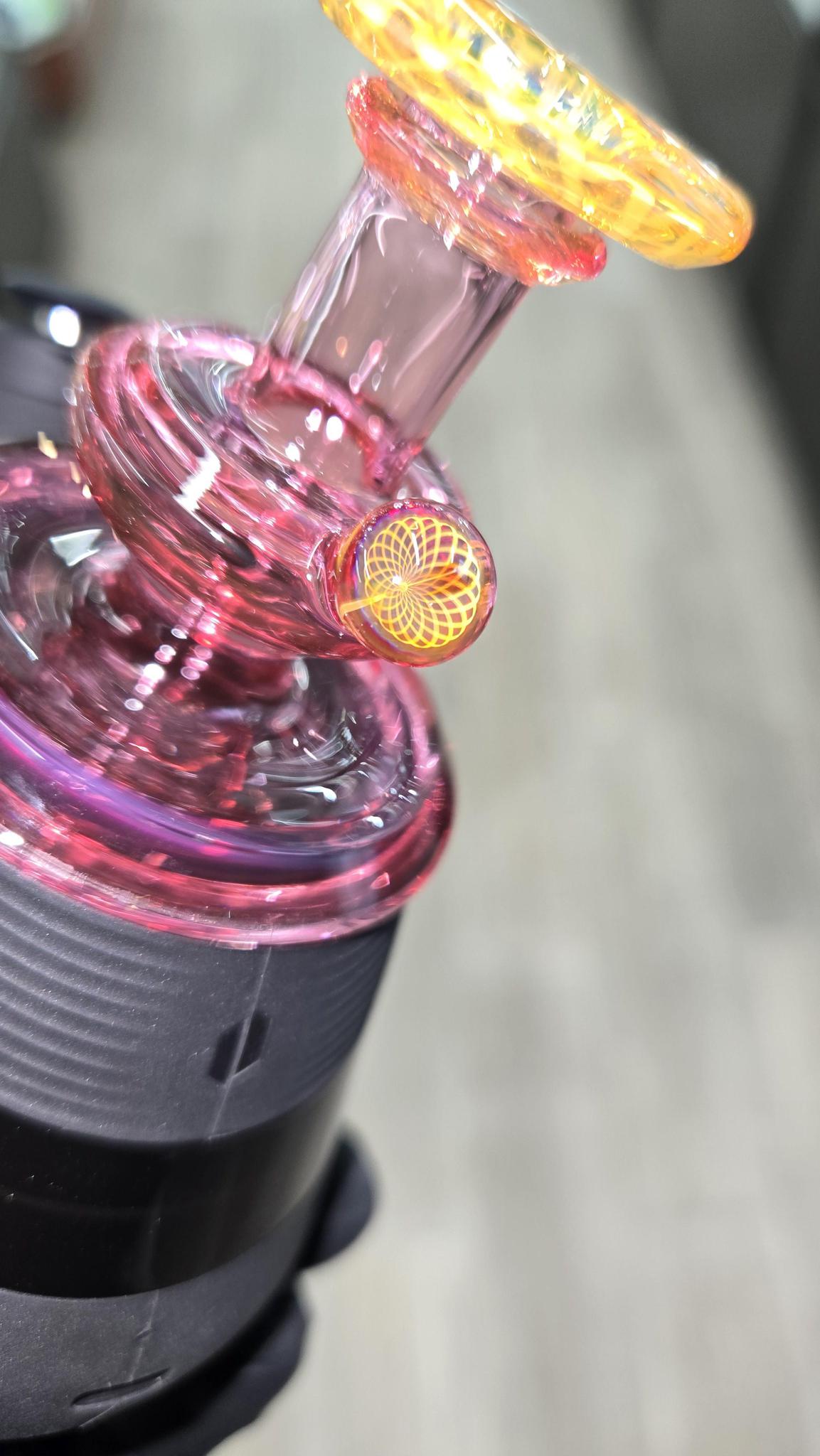 Gatez Glass - Gold Ruby Dry Top Puffco Peak/Pro Attachment