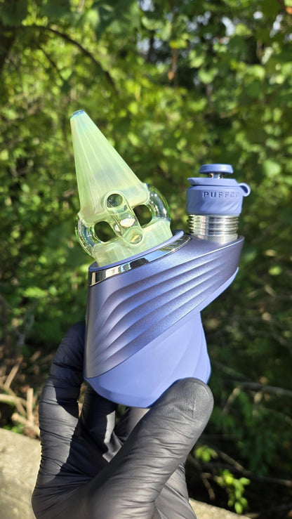Sleeps - Green Energy Over White Satin Faceted Opal Dry Puffco Peak/Pro Attachment