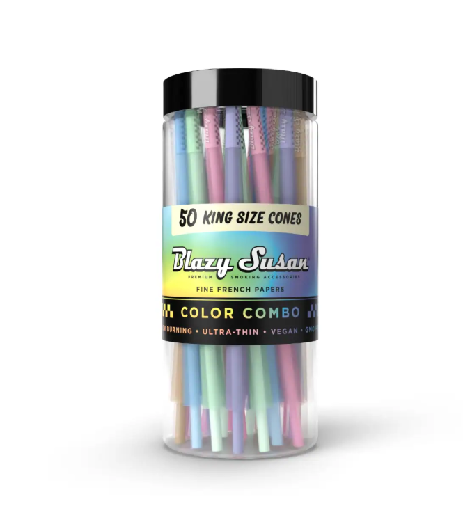Blazy Susan - Color Combo Pre Rolled Cones 50ct Jar