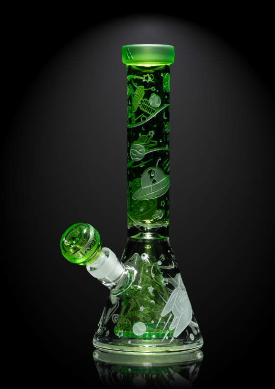 Milkyway Glass - Space Odyssey in 3D 11" Slime Beaker Bong with Collins Perc