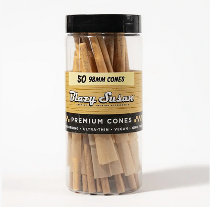 Blazy Susan - Unbleached Pre Rolled Cones 50ct Jar