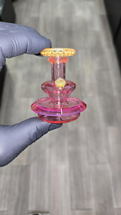Gatez Glass - Gold Ruby Dry Top Puffco Peak/Pro Attachment