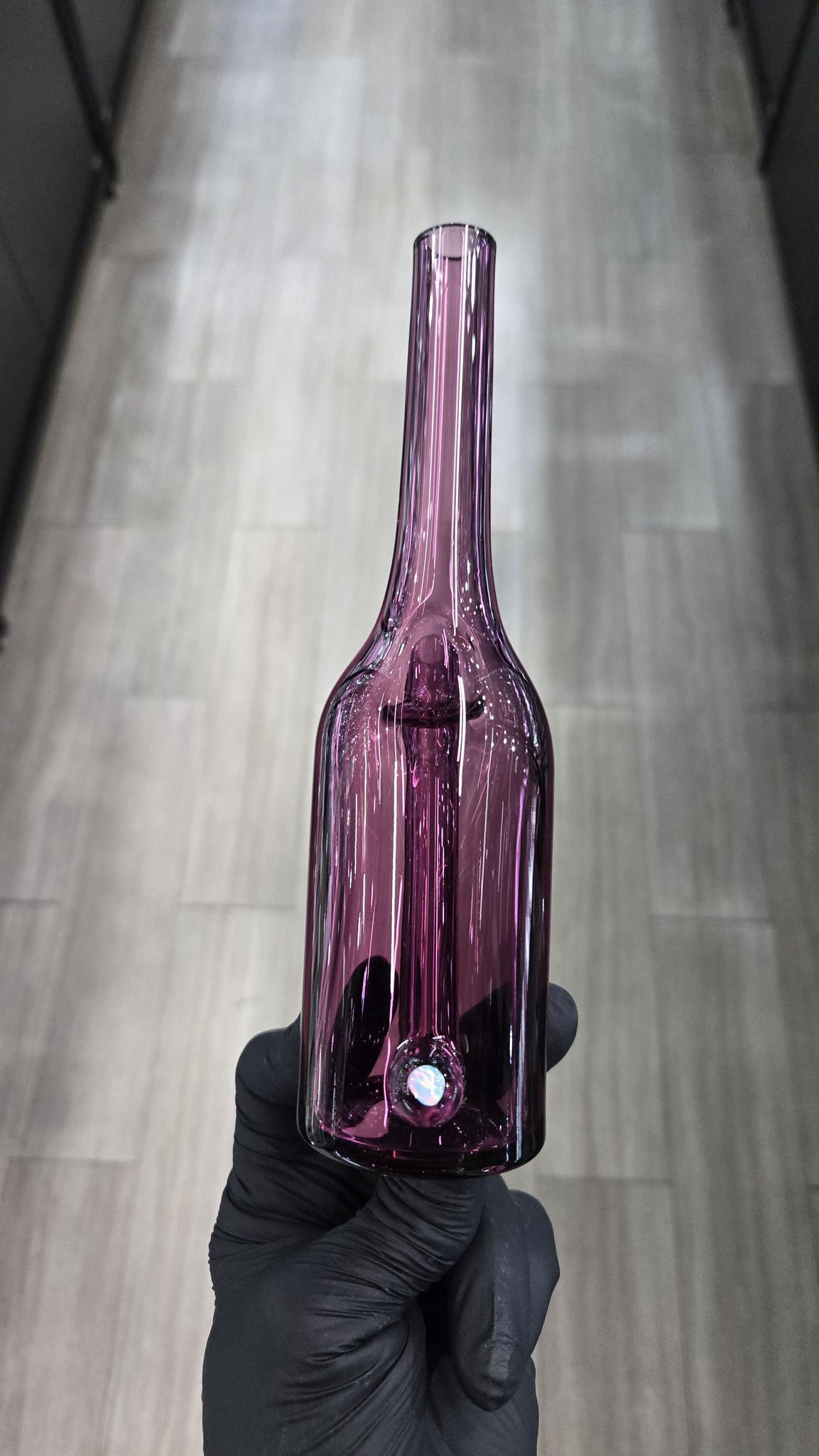 The Glass Mechanic - Gold Amethyst Encased Opal Sake Bottle