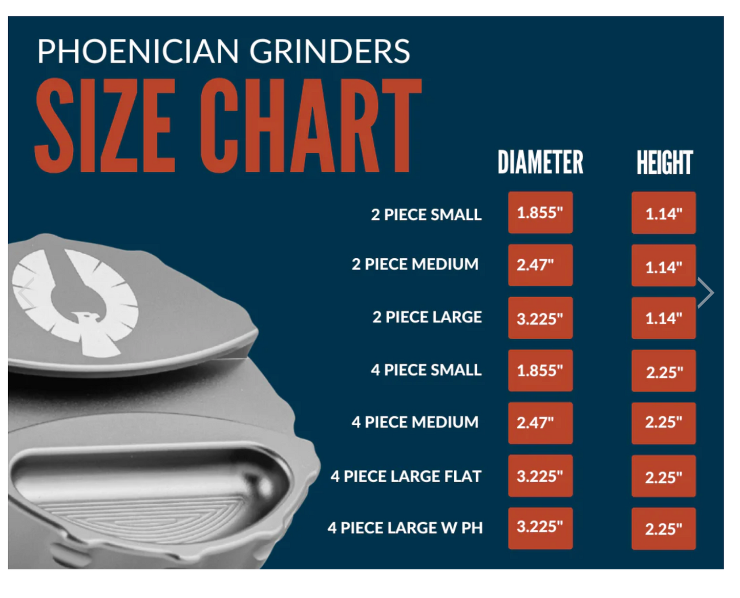 Phoenician PRO 4 Piece Medium Grinder