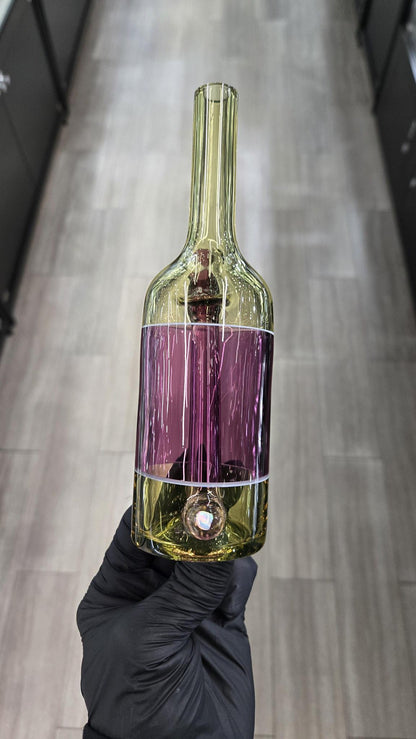 The Glass Mechanic - Citrine & Gold Amethyst Encased Opal Sake Bottle