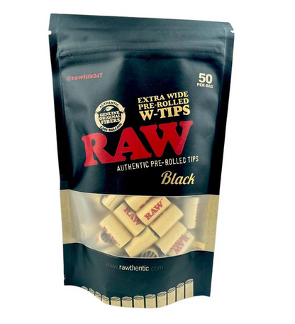 RAW Black Extra Wide Pre-Rolled Filter Tips