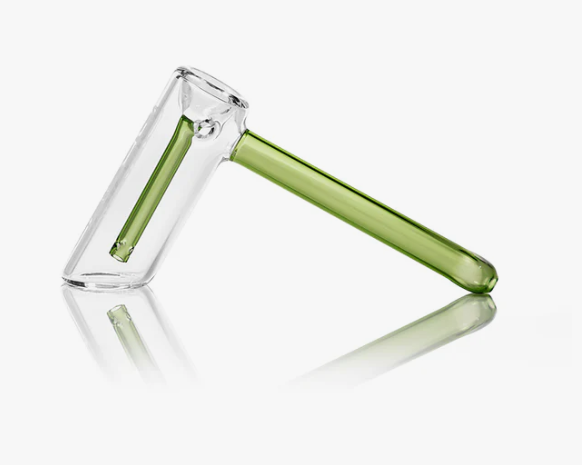 Grav Labs Hammer Bubbler - Durable Borosilicate Glass Water Pipe with a Wide Base, Fission Downstem, and Available in 11 Vibrant Colors.

