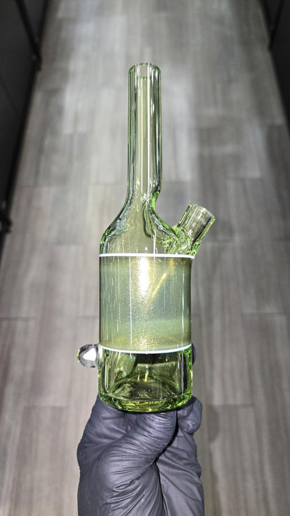 The Glass Mechanic - Crippy & Yellow Jacket Encased Opal Sake Bottle
