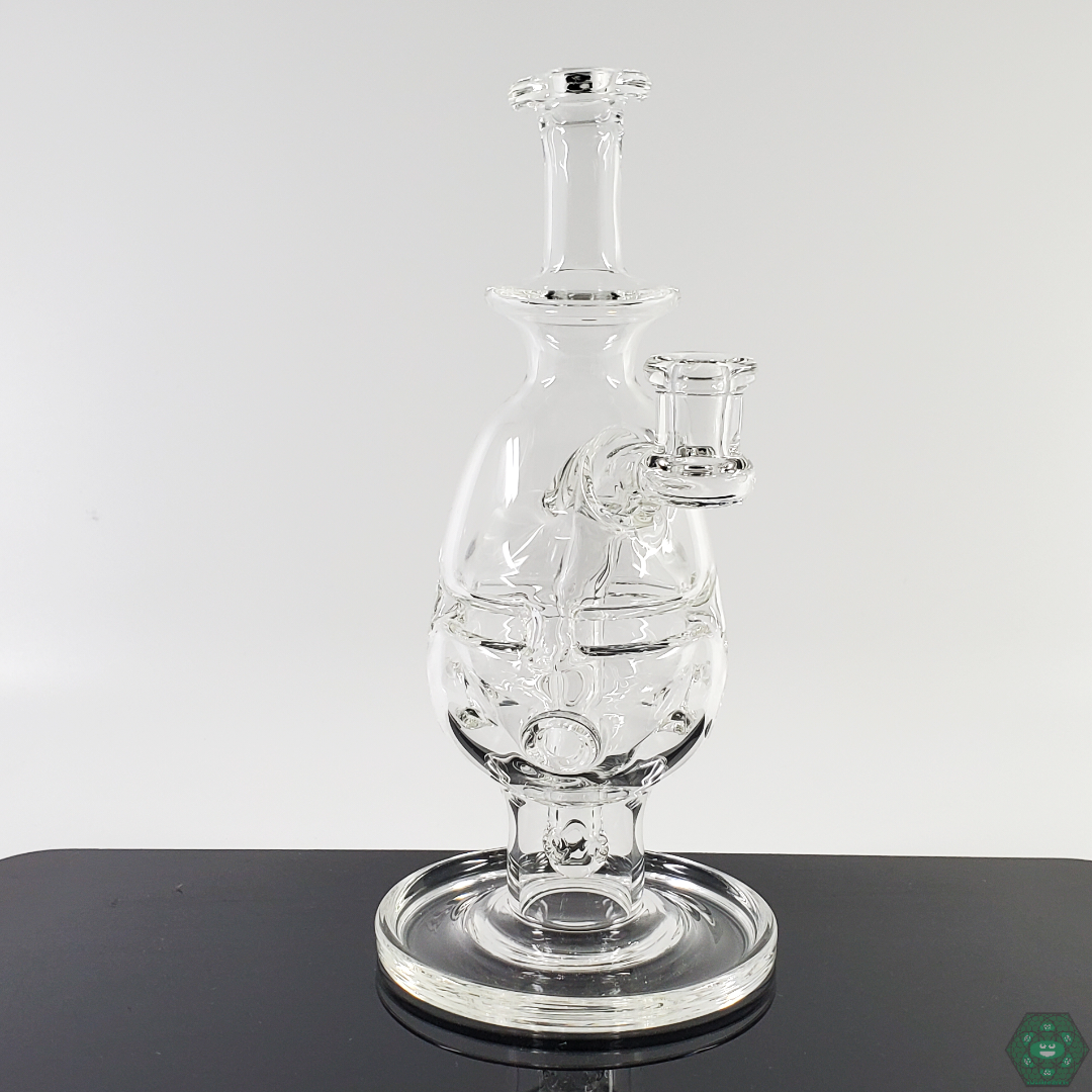 A.H Glass Clear Fab Egg ideal for concentrates with clear body displaying percolation.