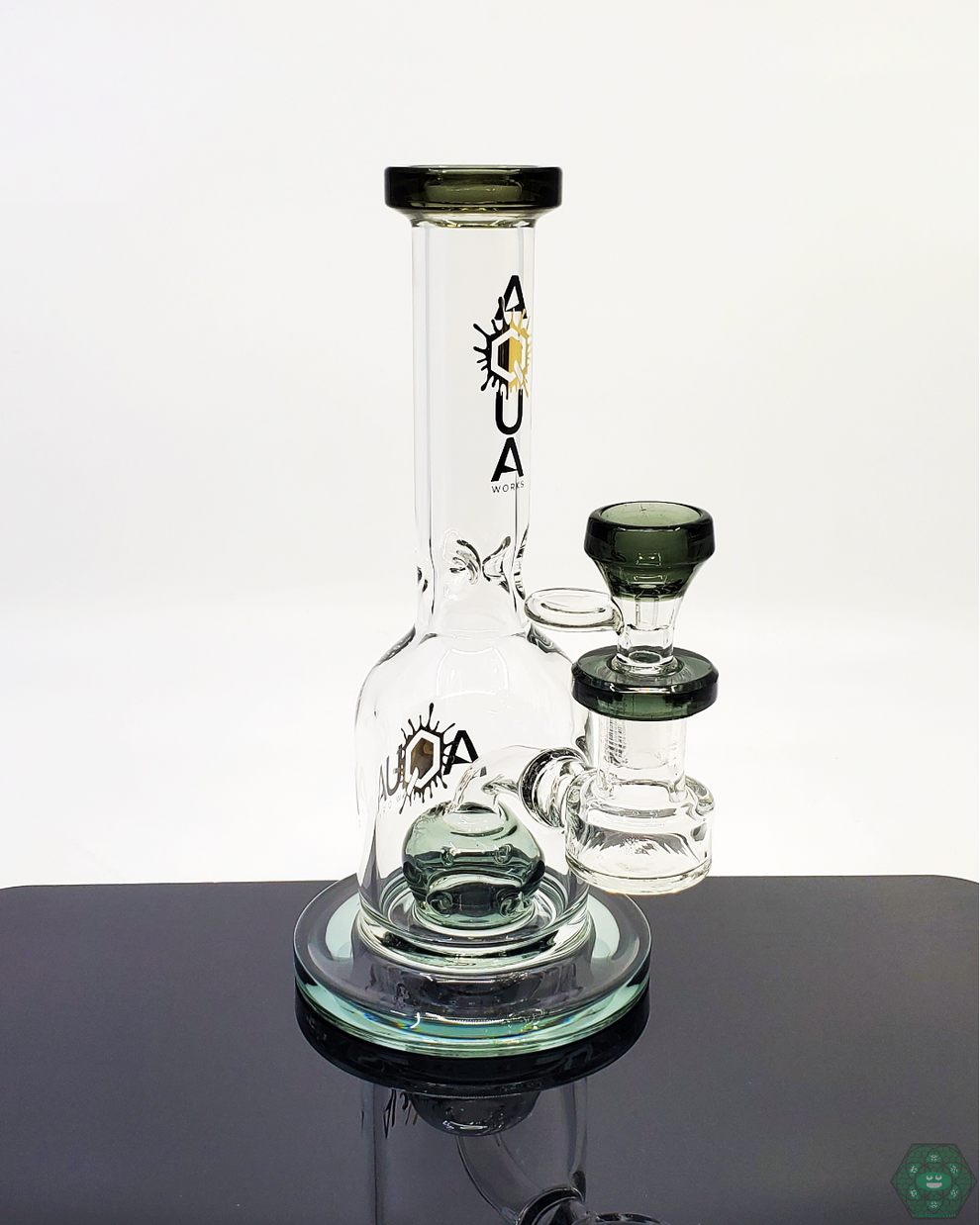 Aqua Works Glass 8” Bell Straight Tube | Compact & Durable Water Pipe – HG