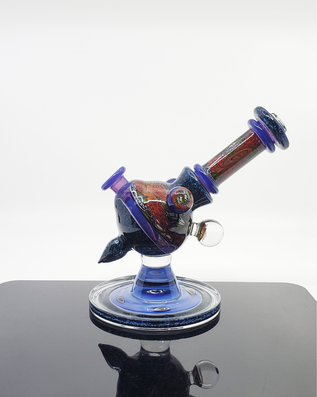 Kaijun Express Rig Cajun Glass Chip Stack Heliosphere – Artisanal 14mm Dab Rig with Layer – HG