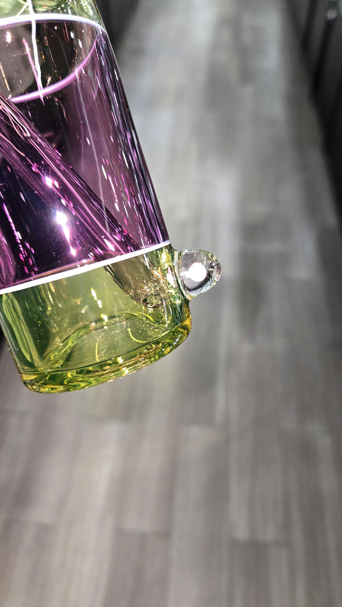 The Glass Mechanic - Citrine & Gold Amethyst Encased Opal Sake Bottle