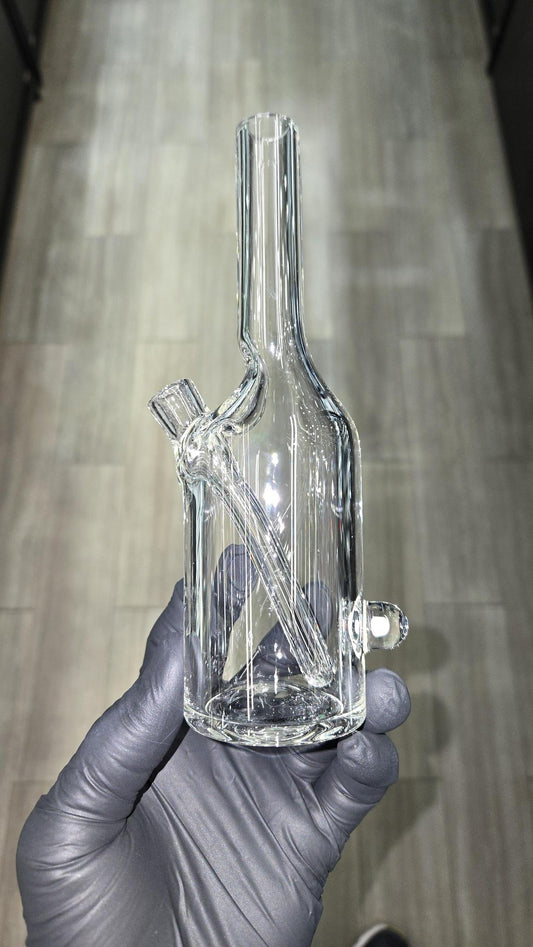The Glass Mechanic - Clear Encased Opal Sake Bottle