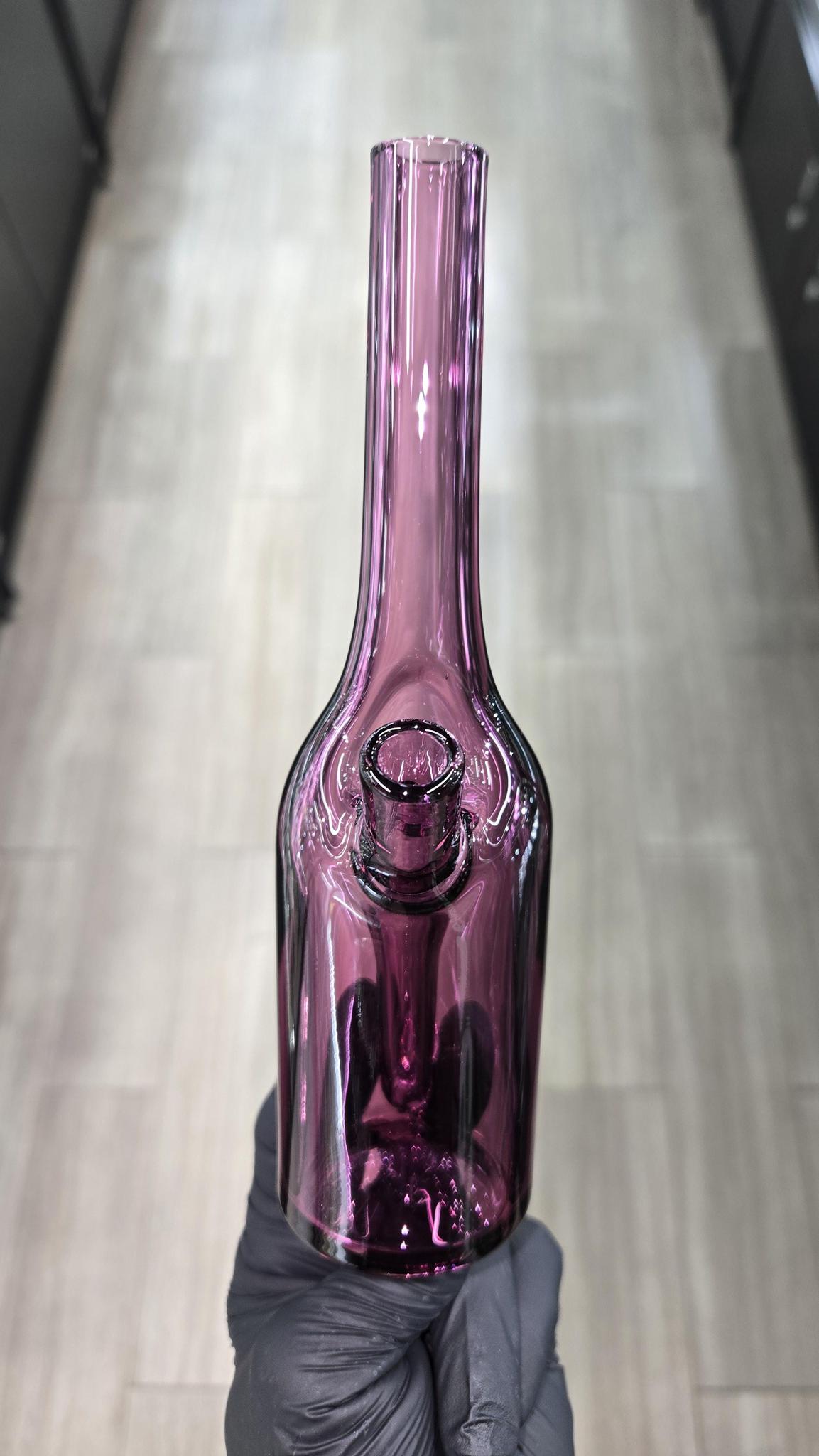 The Glass Mechanic - Gold Amethyst Encased Opal Sake Bottle