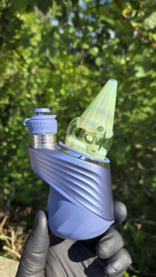 Sleeps - Green Energy Over White Satin Faceted Opal Dry Puffco Peak/Pro Attachment