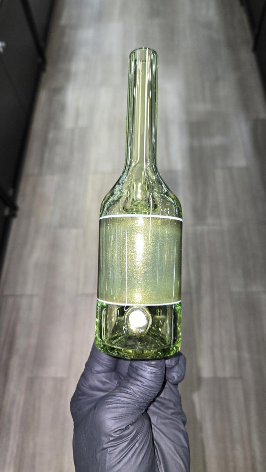 The Glass Mechanic - Crippy & Yellow Jacket Encased Opal Sake Bottle