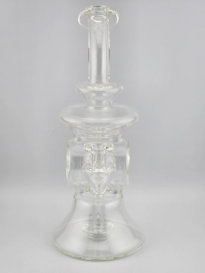 Bro D Glass Hypogeum Recycler in clear glass, designed for precision filtration and smooth airflow.