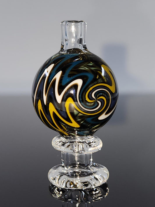  BSG Clear Wig-Wag Reversal Bubble Cap for 25mm quartz bangers, featuring a unique wig-wag reversal design for enhanced airflow and a visually striking effect.