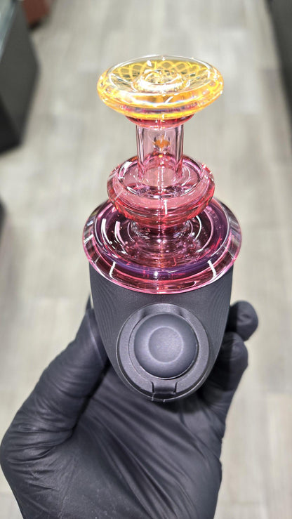 Gatez Glass - Gold Ruby Dry Top Puffco Peak/Pro Attachment