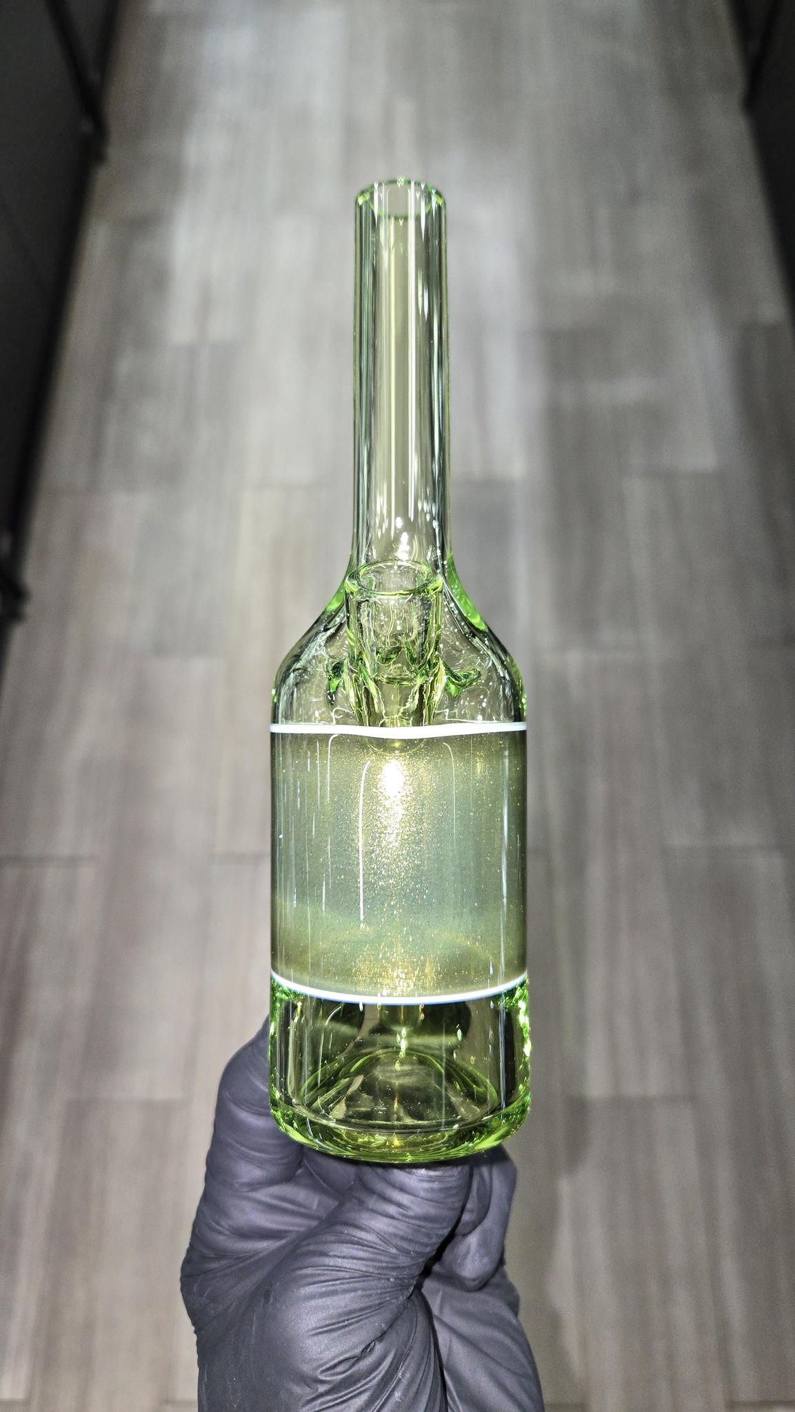 The Glass Mechanic - Crippy & Yellow Jacket Encased Opal Sake Bottle