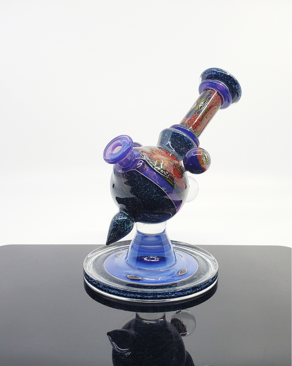 Kaijun Express Rig Cajun Glass Chip Stack Heliosphere – Artisanal 14mm Dab Rig with Layer – HG