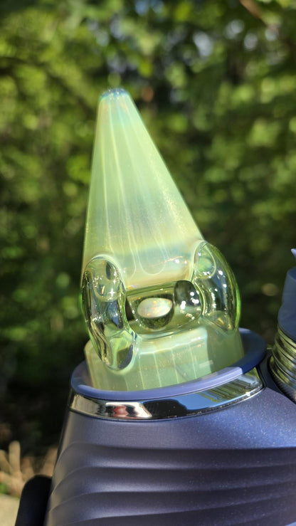 Sleeps - Green Energy Over White Satin Faceted Opal Dry Puffco Peak/Pro Attachment
