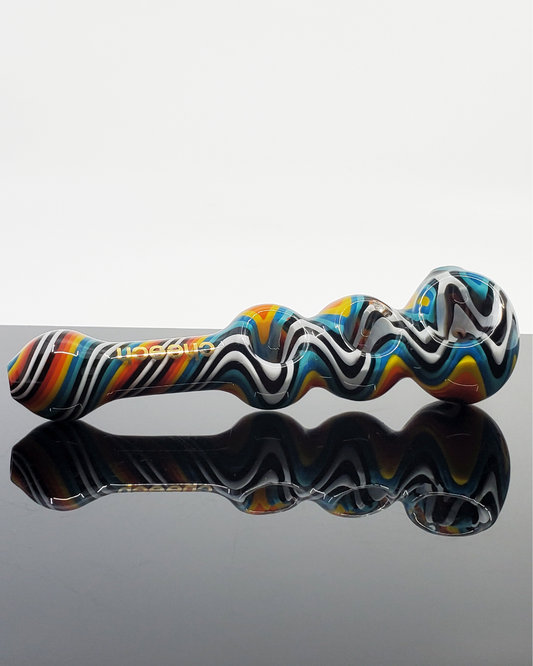 Cheech Glass 'Here to Party' Triple Spoon Pipe showcasing its vibrant triple-blown design for enhanced strength and color.