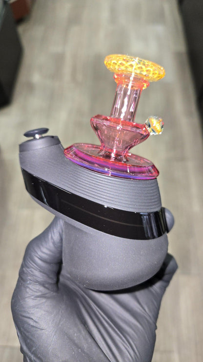 Gatez Glass - Gold Ruby Dry Top Puffco Peak/Pro Attachment