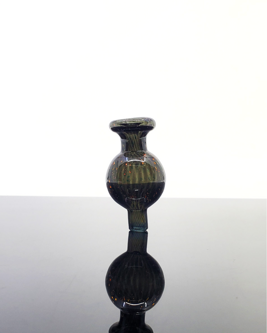 Dichro Bubble Cap featuring a stunning dichroic glass finish for visual appeal, designed for efficient airflow, smooth hits, and enhanced flavor retention.