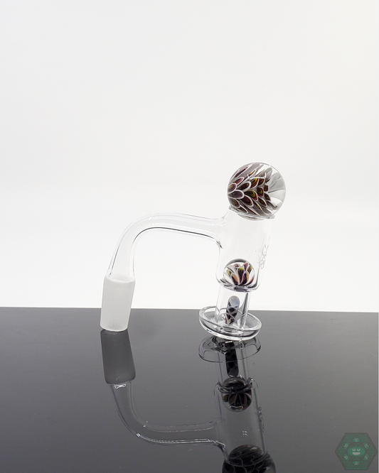 High-quality Divleli Glass Slurper Set with terp pearls and 25mm marble for balanced airflow and smooth flavor.