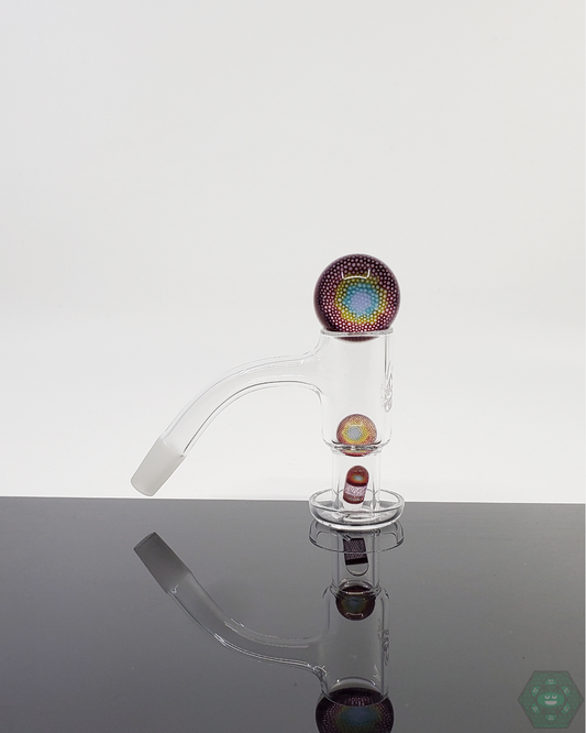 Dosa Glass Slurper Set with terp marble, terp pearls, and terp valve, designed for optimal airflow and enhanced flavor with quartz nails.