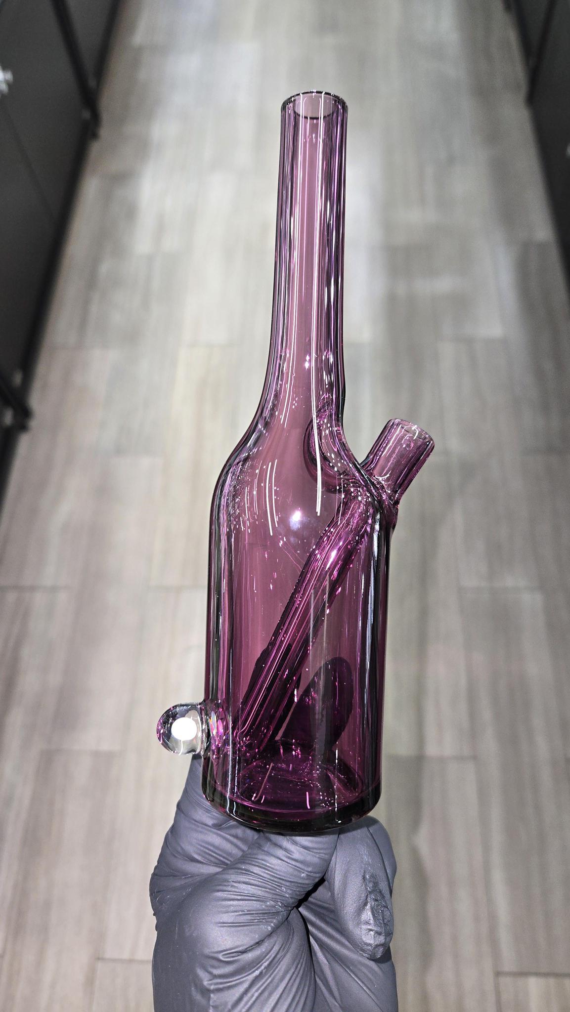 The Glass Mechanic - Gold Amethyst Encased Opal Sake Bottle