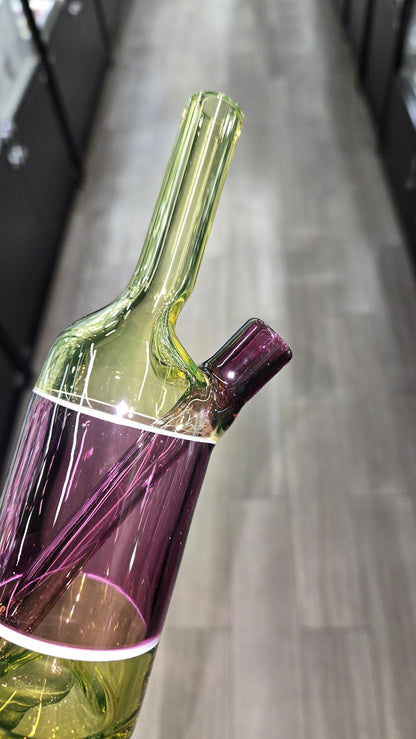 The Glass Mechanic - Citrine & Gold Amethyst Encased Opal Sake Bottle