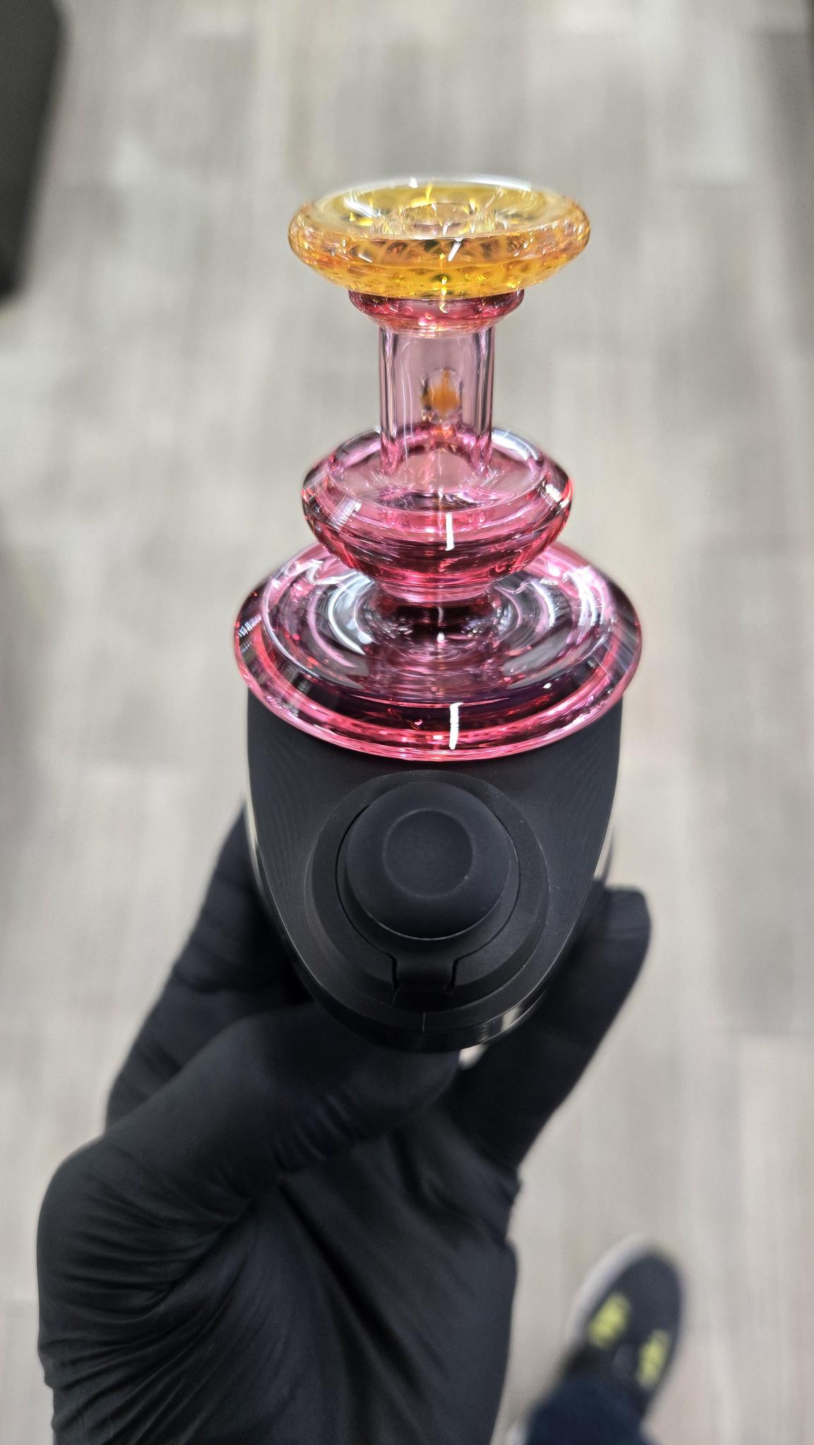 Gatez Glass - Gold Ruby Dry Top Puffco Peak/Pro Attachment