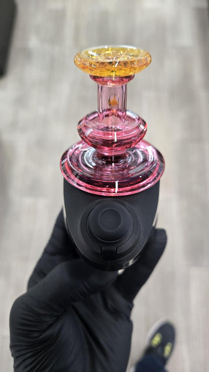 Gatez Glass - Gold Ruby Dry Top Puffco Peak/Pro Attachment