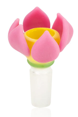 Empire Glassworks 14mm Bowl, handcrafted with a beautiful Lotus Flower-themed art piece, perfect for adding elegance to your collection.