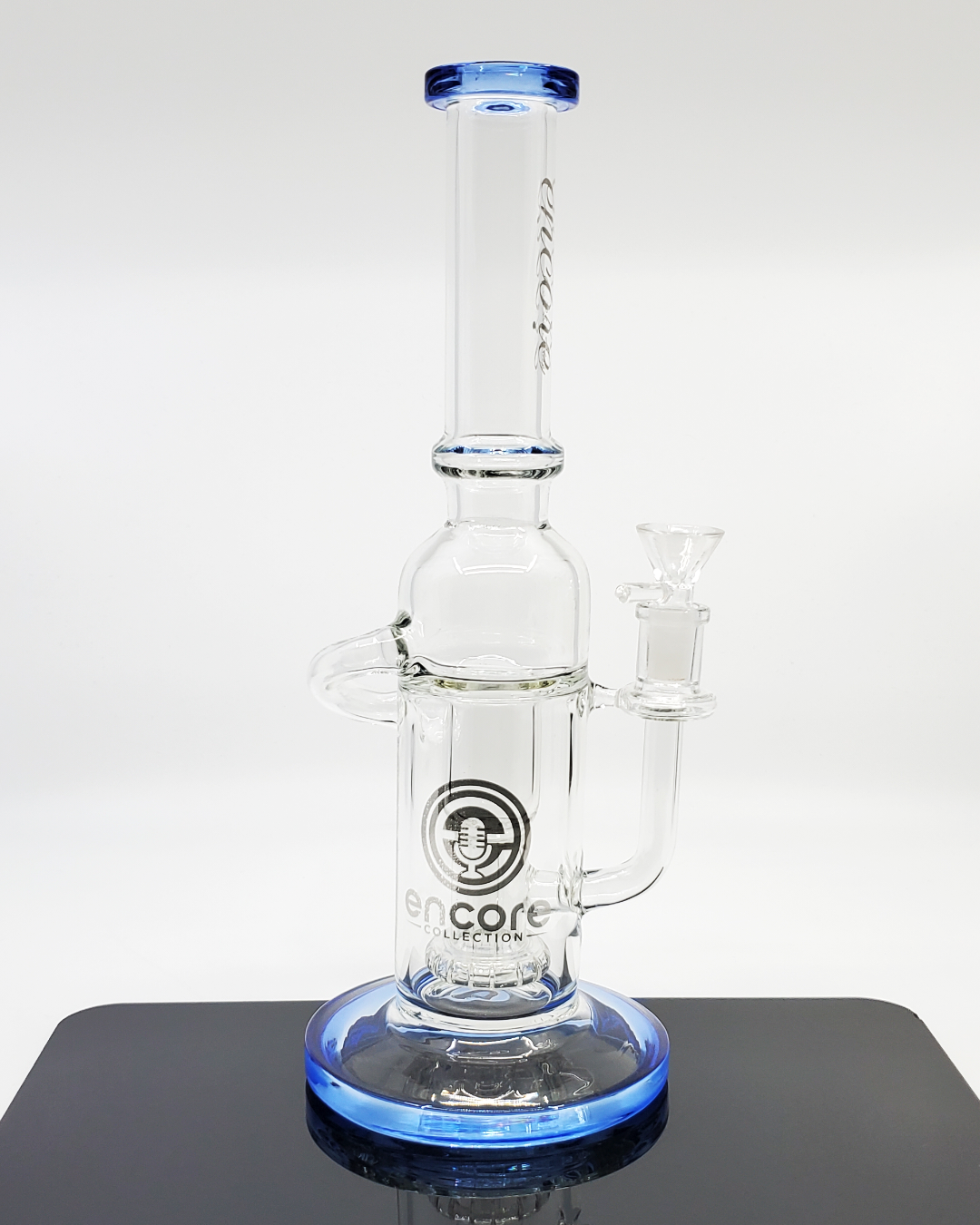 Encore Glass 12” Incycler rig featuring a durable glass build with advanced incycler filtration for smoother, consistent hits.