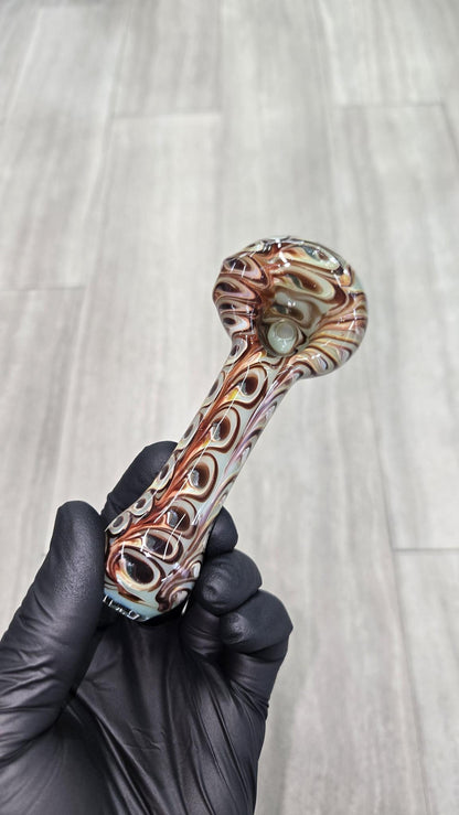 Izlow Glass - Periwinkle Peacock Handpipe