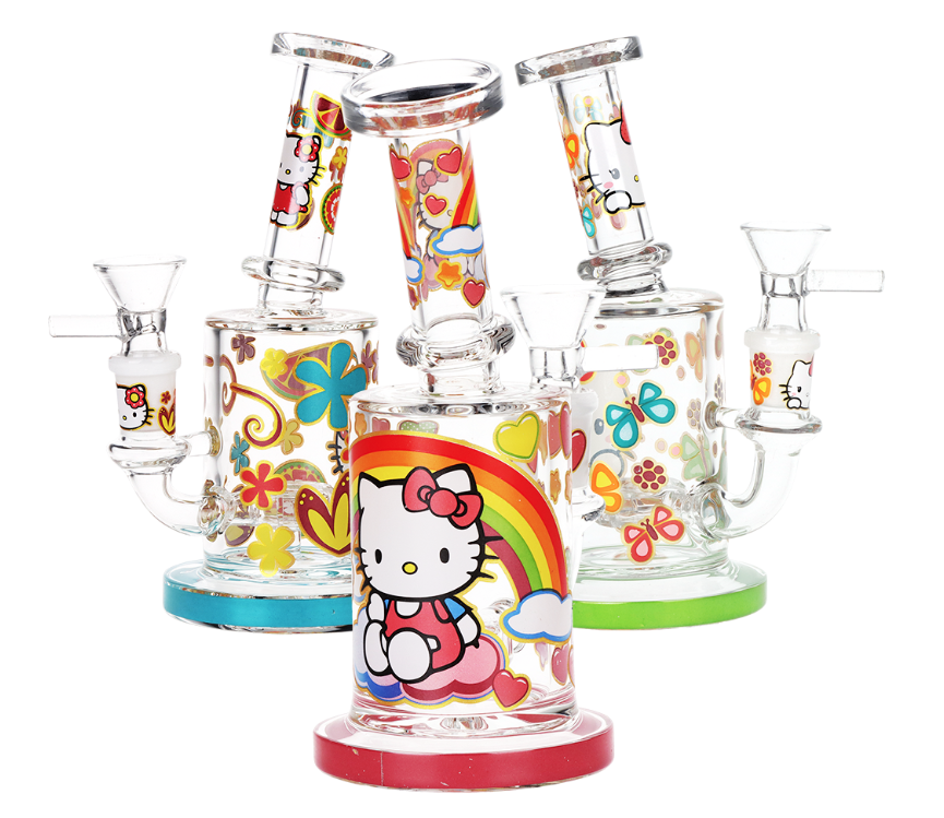 Salutations Kitty Glass Water Pipe