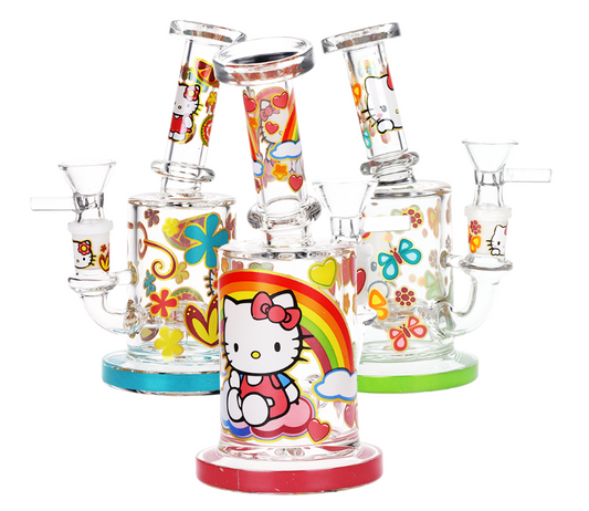 Salutations Kitty Glass Water Pipe