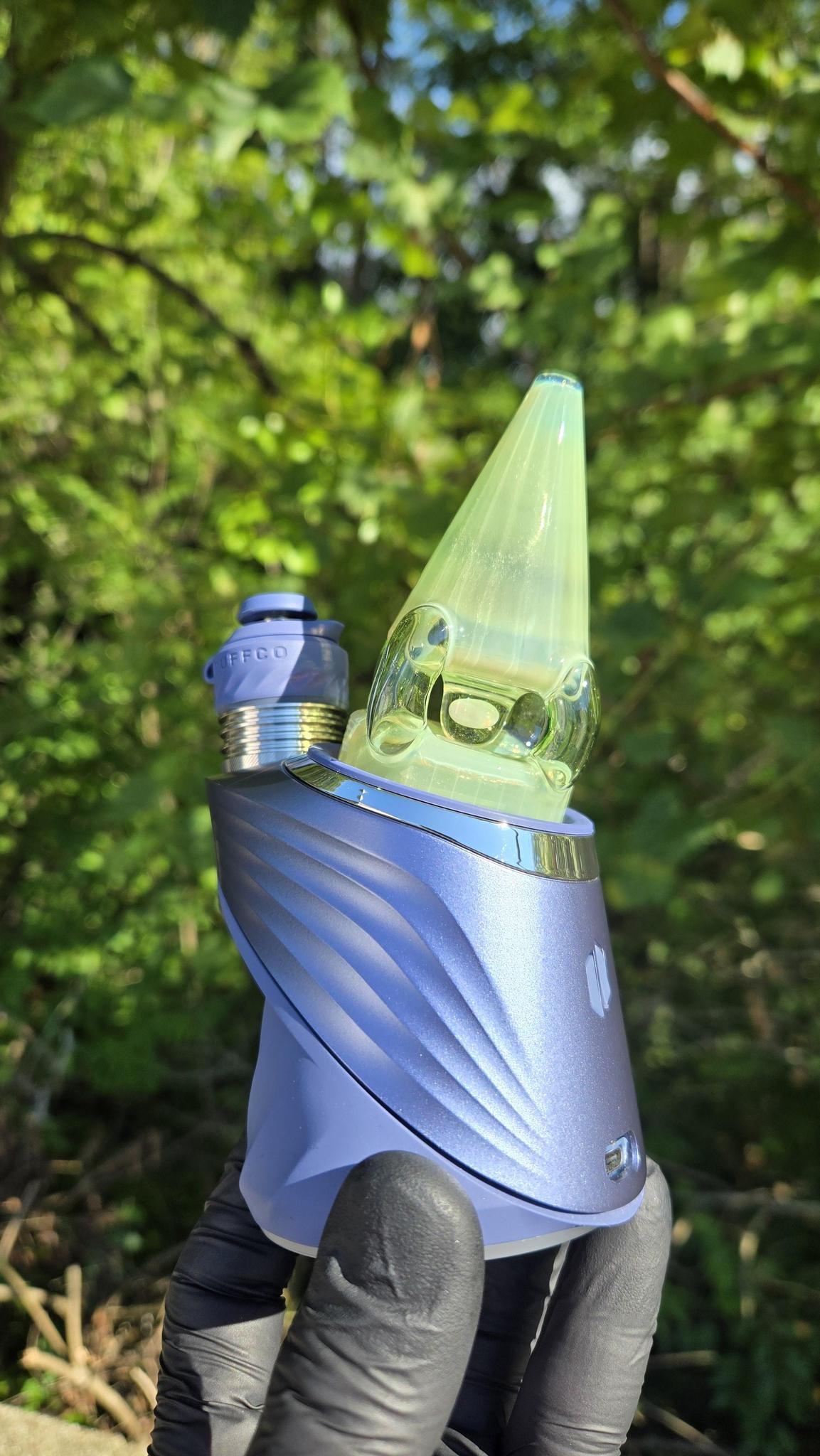 Sleeps - Green Energy Over White Satin Faceted Opal Dry Puffco Peak/Pro Attachment