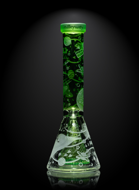 Milkyway Glass - Space Odyssey in 3D 11" Slime Beaker Bong with Collins Perc