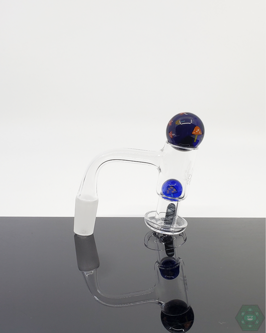 Fidget Glass Slurper Set Bundle featuring terp pearls and a 25mm marble, designed for quartz nails to enhance airflow and flavor control.