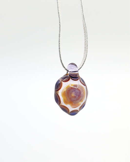 Fumed Glass Pendant showcasing a stunning color shift and high-quality craftsmanship, adding elegance and uniqueness to any jewelry collection.