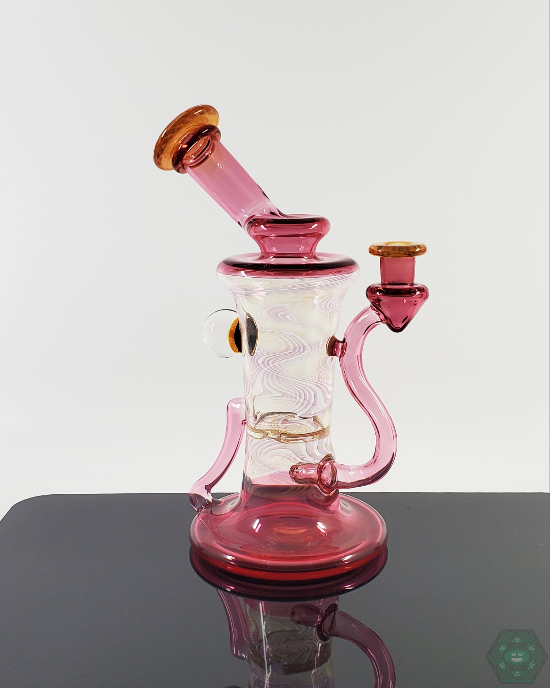 Gatez Glass Gold Ruby Rewig Blooper - 10mm 2-Hole Perc Dab Rig – HG