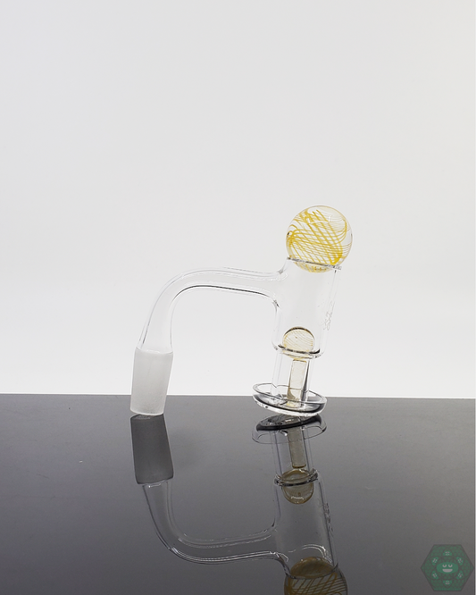  Global Glassworks Slurper Set Combo with terp valve, pearls, and marble for improved vapor control and enhanced flavor in quartz nails.