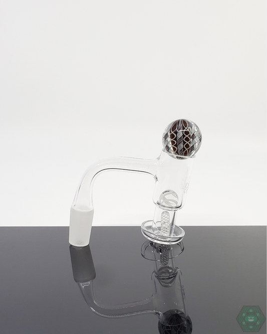 Harold Cooney Glass Slurper Set with terp pearls and 25mm marble, designed to elevate flavor and airflow in quartz nails.